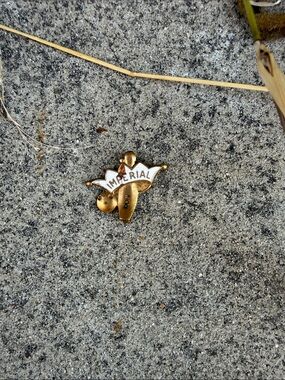 Gold Tone Enamel Bowling Pin and Ball Pin